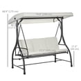 thumbnail image 3 of Outsunny 3 Seater Patio Swing Chair with Canopy Convertible Porch Swing Bed, 3 of 10
