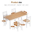thumbnail image 4 of SogesPower Pine Wood Dinning Table Set of 5 Dining Table Set with 4 Chairs - Teak White, 4 of 10