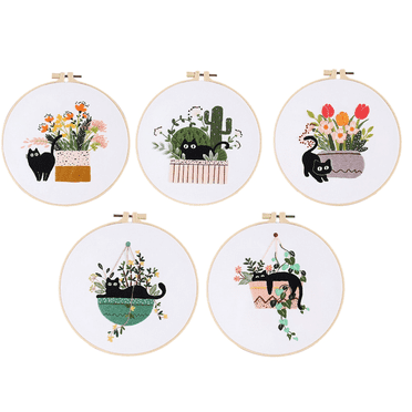 5 Sets Embroidery Kit for Beginners Adults , Hand Embroidery Kit Embroidery Kit for Beginners