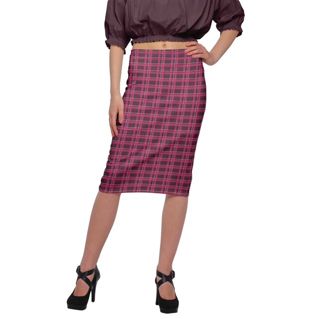 Moomaya Jupe Imprimée Longueur Genou pour Femmes Grande Taille Jupe en Poly Spandex