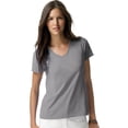 thumbnail image 1 of Hanes Womens Nano-T V-Neck T-Shirt, 2X, Vintage Gray, 1 of 5