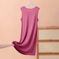 thumbnail image 4 of Elvqul Pyjama Doux pour Femmes Grande Taille Robe Sans Manches pour Dames Chemises de Nuit Unies pour Femmes Coton Rouge, 4 of 4