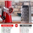 thumbnail image 2 of Geedel Kitchen Cheese Grater, Rotary Mandoline Vegetable Slicer with Interchangeable Blades, Easy to Use Rotary Grater Slicer for Fruit, Vegetables, Nuts, 2 of 7
