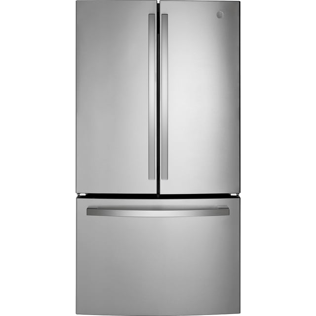 GE® Energy Star® Réfrigérateur à Portes Françaises de 27,0 Pi3 en Acier Inoxydable Résistant aux Traces de Doigts - GNE27JYMFS