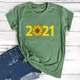thumbnail image 1 of Hauts d'Été Grande Taille Femmes Décontracté Mode Femmes Manches Courtes Col Rond T-shirt 2021 Haut Imprimé T-shirt Col en V Femmes en Liquidation, 1 of 8