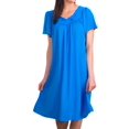 thumbnail image 1 of Robe à Manches Courtes pour Femmes Shadowline 36280 Petals (Saphir 3X), 1 of 4