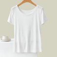 thumbnail image 2 of Yuyuzo Hauts de Pyjama pour Femmes Col Ras du Cou T-Shirts à Manches Courtes Décontractés d'Été Confortables Amples Blouses, 2 of 6