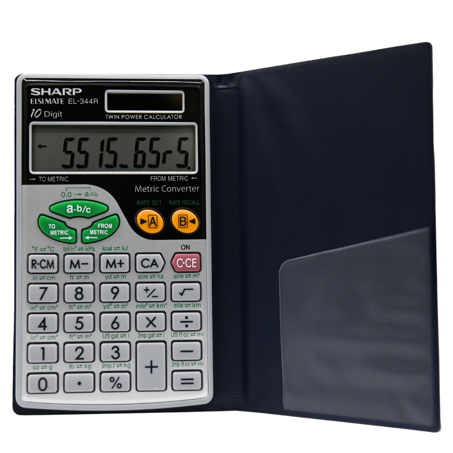Sharp EL344R Metric Conversion Desktop Calculator for Elementary, High School & College Use, 10-Digit Display, 44 Metric Conversions, Twin Power Solar & Battery, 3-Key Memory
