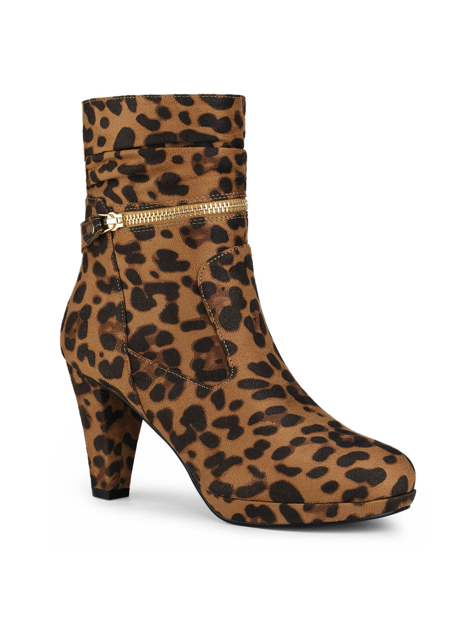 Unique Bargains Bottes à Talons Hauts Plateforme à Fermeture Éclair à la Cheville pour Femmes