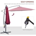 thumbnail image 4 of Outsunny Parasol de Patio Φ10 Pieds de Luxe Parasol de Marché Extérieur Rouge Vin, 4 of 9