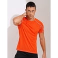 thumbnail image 4 of Moggemol Men's Rash Guard Swim Shirts Short Sleeve UPF 50+ Swimming Top Gym Workout Muscle Tee Tops Orange 7XL, 4 of 7