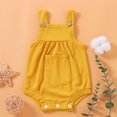 thumbnail image 1 of Patpat Baby Pretty Candy Color Solid Pocket Strappy Romper, 1 of 9