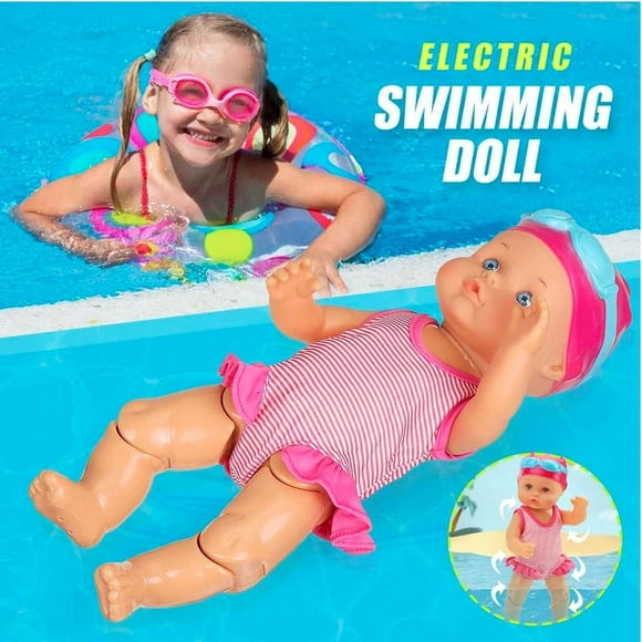 YOPTOP Swimming Baby Doll Baby Doll That Swims in Water Waterproof Swimming Doll for Girls Electric Swim Baby Doll Water Baby Doll Swimming Dolls for Bathtub Pool Bath Time Play,a