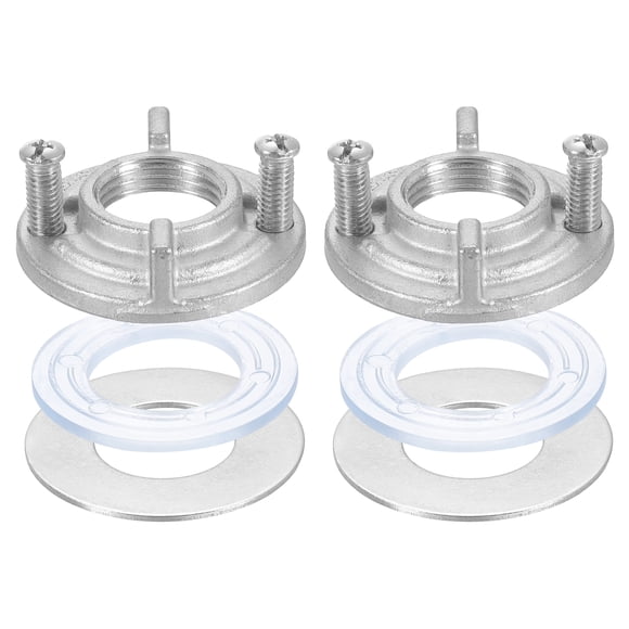 2Sets Female Thread Hex Lock Nut 3/4inch (19mm) with 2 Inner Slots Stainless Steel 304 Single Hole Faucet Lock Nuts