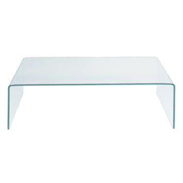 Patiojoy Table Basse en Verre Trempé Table d'Appoint de Cocktail Meuble de Salon