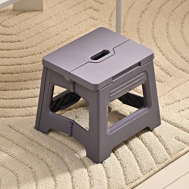 Folding Step Stool For Adults and Kids,Non-Slip Folding Stools with Portable Handle,Foot Stool with 9 Inch Height,Compact Plastic Foldable Step Stool For Bathroom,Bedroom,Kitchen,Foldable Step Stool