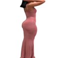 thumbnail image 3 of QJUHUNG Femmes Couleur Unie Robe Longue Sexy Bodycon Extensible Maxi Dame Printemps Automne Été Spaghetti Robe de Sangle, 3 of 8