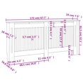 thumbnail image 2 of vidaXL Radiator Cover with Top Storage Shelf, Heater Cover, MDF, 67.7''x7.5''x32.1'', White, 2 of 2
