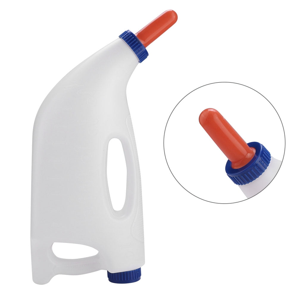 4L Vertical Calf Milk Feeding Bottle, Sheep Lamb Bottle Holder Calf Bottle Cow Baby Bottle Calf Milk Feeder Bottle with Nipple Milking Feeding Replacement for Calf Goat Sheep Cow