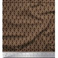 thumbnail image 1 of Soimoi Brown Silk Fabric Square Geometric Fabric Prints By Yard 42 Inch Wide, 1 of 3