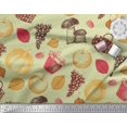 thumbnail image 3 of Soimoi Modal Satin Fabric Mushroom,Grapes & Fresh Print Sewing Fabric Yard 42 Inch Wide, 3 of 3