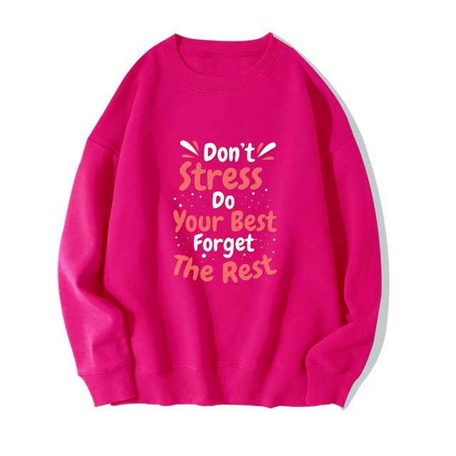 Chandails à Capuchon de Mode pour Femmes 2023 Mode Femme Imprimé Col Rond Manches Longues Chandails en Molleton Sans Capuche T-Shirt Hauts Amples Blouse 50 % de Rabais Liquidation Costumes Halloween/noël