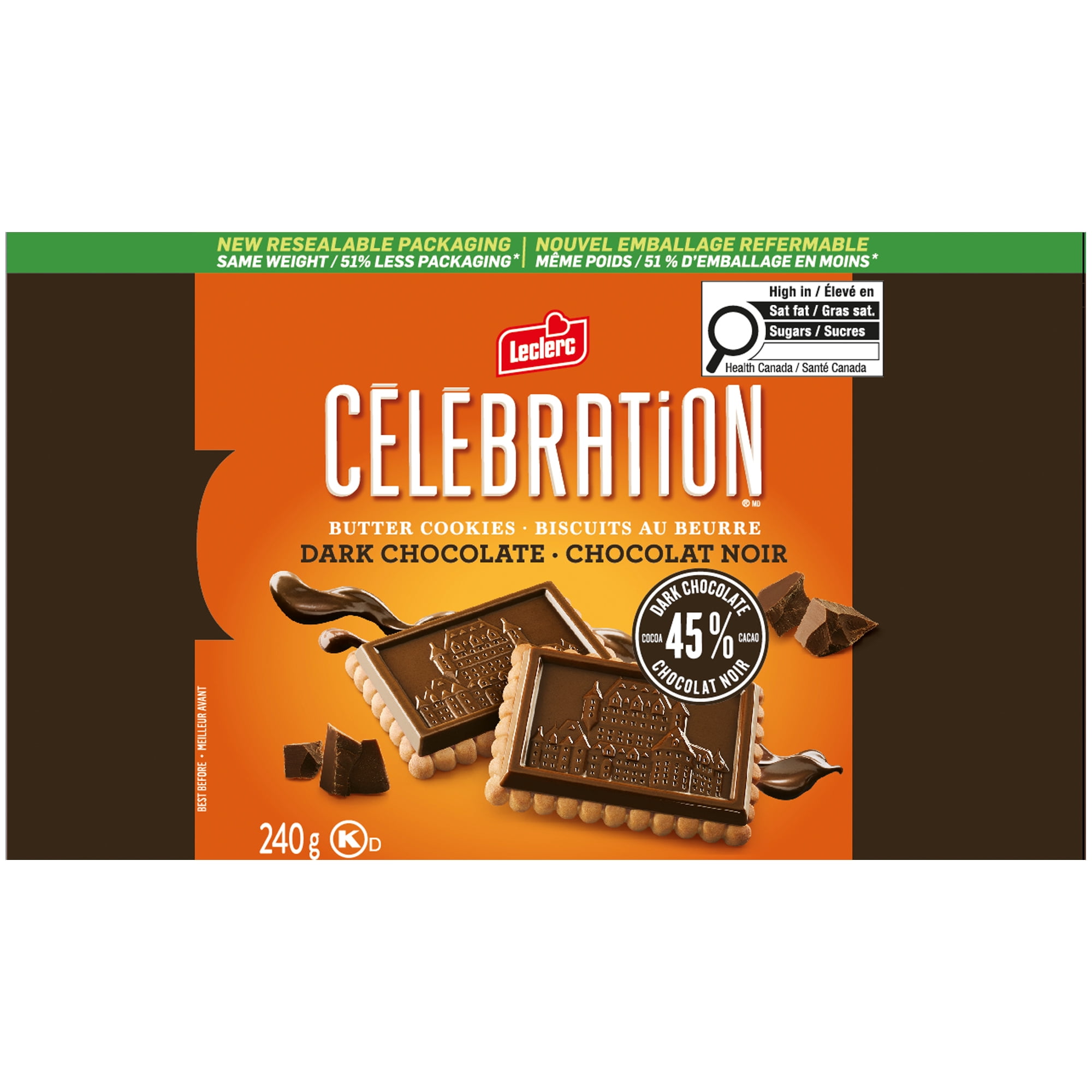Biscuit Tablet Chocolat Noir 45% Celebration Leclerc