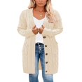 thumbnail image 1 of MesaSe Womens Long Sleeve Cable Knit Cardigan Sweaters Open Front Fall Outwear Coat, 1 of 5