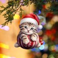 thumbnail image 4 of WIFKLSIIPG 2D Acrylic Funny Cat Christmas Tree Ornament Cat Acrylic Ornament Acrylic Double Printing Funny Christmas Pendant Christmas White Elephant Gift 2D Fun Pendant, 4 of 5