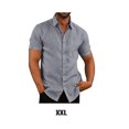 thumbnail image 2 of Baohd Chemise à Simple Boutonnage pour Homme de Banquet, Voyage, Randonnée, Été, Boutonnée, Manches Courtes, Col Rabattu, Chemises, Vêtements Mode, Gris, TTG, 2 of 5