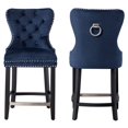 thumbnail image 3 of Avara 24" Tufted Velvet Counter Stool with Black Legs (Set of 2), 3 of 5