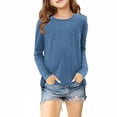 thumbnail image 1 of MeetoTime Girls Long Sleeve Tops Crewneck Solid Color Dressy Tunic Tops Children's Pullover Undershirt, 1 of 5