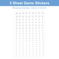 thumbnail image 2 of Unique Bargains 810Pcs Rhinestone Stickers 5 Sheet Self Adhesive Acrylic Face Gems Stickers, White Pearl, 2 of 5