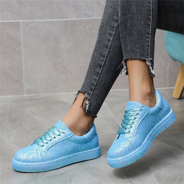 LSLJS Automne et Hiver Nouvelles Chaussures Plates à Paillettes à Lacets Décontractées pour Femmes, Escarpins, Chaussures Plates