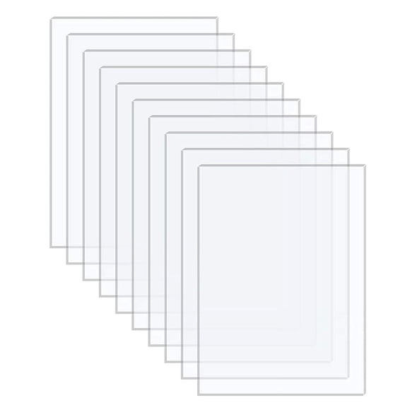 10 pcs Transparent Acrylic Sheets Thick Extruded Plexiglass Message Board Sheets for Crafts Picture Frame Projects Display DIY