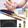 thumbnail image 3 of Feather Pen Set Business Retro Student Dipping Pen Creative Quill Kit Writing Correction Supplies, 3 of 8