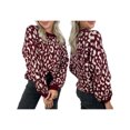 thumbnail image 2 of Honganda Pull Ample d'Automne pour Femmes Motif Léopard Manches Longues Tricot, 2 of 9