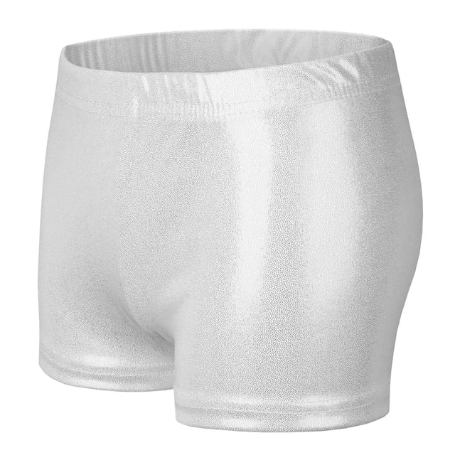 Timegard Girls Clothes Slim Fitting Gymnastics Shorts Sparkly Dance Tumbling Athletic Short Solid Color