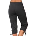 thumbnail image 3 of Capris Extensibles pour Femmes, Pantalon Évasé Court, Jambe Découpée, Capris en Polyester Grande Taille pour Femmes, Pantalons d'Été, Pantalons Capris pour Dames Style C-25 Noir 3TG, 3 of 7