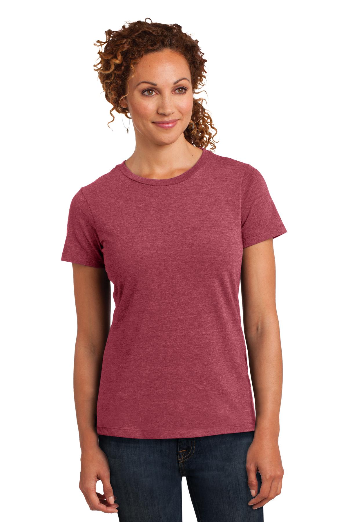 District Made T-Shirts à Manches Courtes en Poly-Coton pour Femmes DM108L