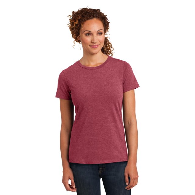 District Made T-Shirts à Manches Courtes en Poly-Coton pour Femmes DM108L