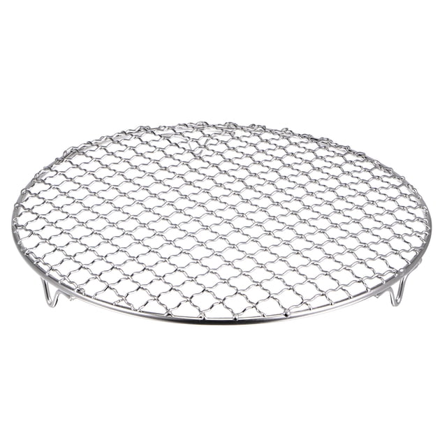 Unique Bargains Round Cooking Rack, 10-inch Stainless Steel Cross Wire Barbecue Grill Net Racks with Legs