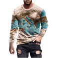 thumbnail image 2 of TIMIFIS T-Shirt pour Homme Classique Incontournable Chemises pour Hommes Hauts Décontractés Col Rond Chandail à Enfiler Manches Longues T-Shirt Hauts Été Vêtements Confortables Vintage T-Shirt à Imprimé Graphique - Kaki Automne P, 2 of 5