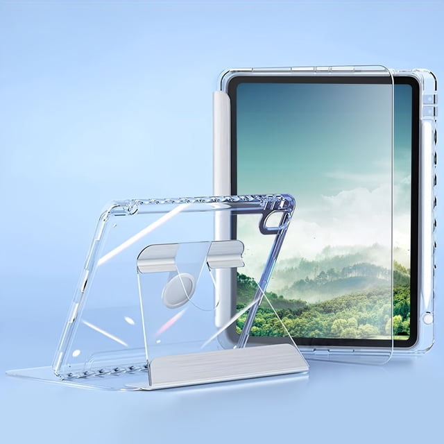 360° Rotation Transparent Case for iPad Air 4/5 10.9 iPad 10th Gen 7/8/9th 10.2 5/6th 9.7 Pro 11 Pro 12.9 Mini 6 Tablet Cover fully transparent iPad 12.9