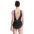 thumbnail image 2 of RUNQHUI Ladies Rhinestones Rhythmic Gymnastics Leotard Sleeveless Ballet Bodysuit Figure Skating Purple XL, 2 of 7