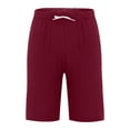 thumbnail image 3 of Plebaso Mens Shorts Summer Beach Shorts with Drawstring Solid Color Lightweight Vacation Pocket Shorts, 3 of 6