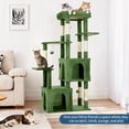 thumbnail image 2 of Cat Tree for Large Cats - 61" Heavy-Duty Multi-Level Tower with 2 Condos & Scratching Posts, Jumbo Perch for Maine Coons, Green Modern Playground, 2 of 8