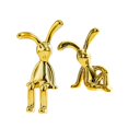 thumbnail image 1 of Visland 2 Pcs Long Ear Bunny Figurine UV Electroplating Adhesive Sitting Rabbit Figure Model Toy Statue Car Dashboard Decoration Christmas Gift, 1 of 7
