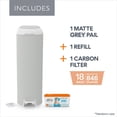 thumbnail image 4 of Poubelle à couches Diaper Genie Platinum - Gris mat - Acier inoxydable, pédale, contrôle des odeurs, 18 sacs Easy Roll / contient jusqu’à 846 couches, 4 of 9