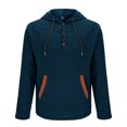 thumbnail image 5 of Yusimy Men's Casual Hooded Sweatshirt Solid Color Long Sleeve Drawstring Fashion Streetwear, 5 of 5